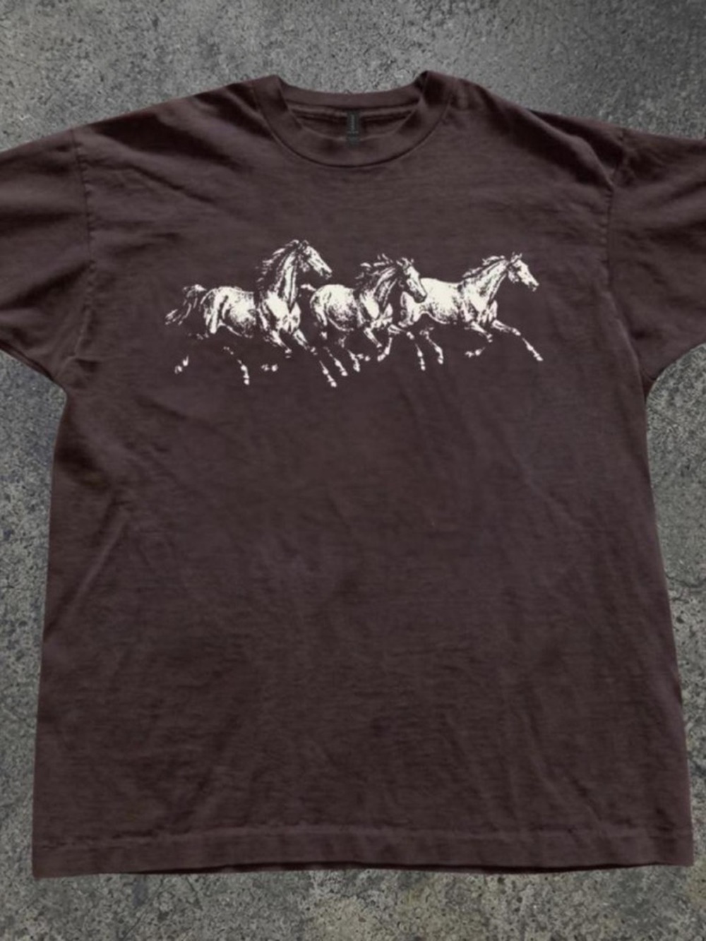 Wild Horses Running Herd Animals Nature Western Brown T-Shirt